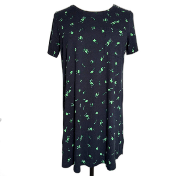 J. Jill Other - J. Jill SLEEP Navy Blue w/ Green Leaves Nightgown Sz Large Soft 100% Pima Cotton